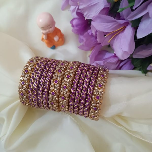 Customised silk thread kundan bangles